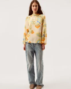 Clemence Aurelie Butterfly Top Ivory