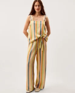 Clemence Elodie Stripe Wide Leg Trousers Multi
