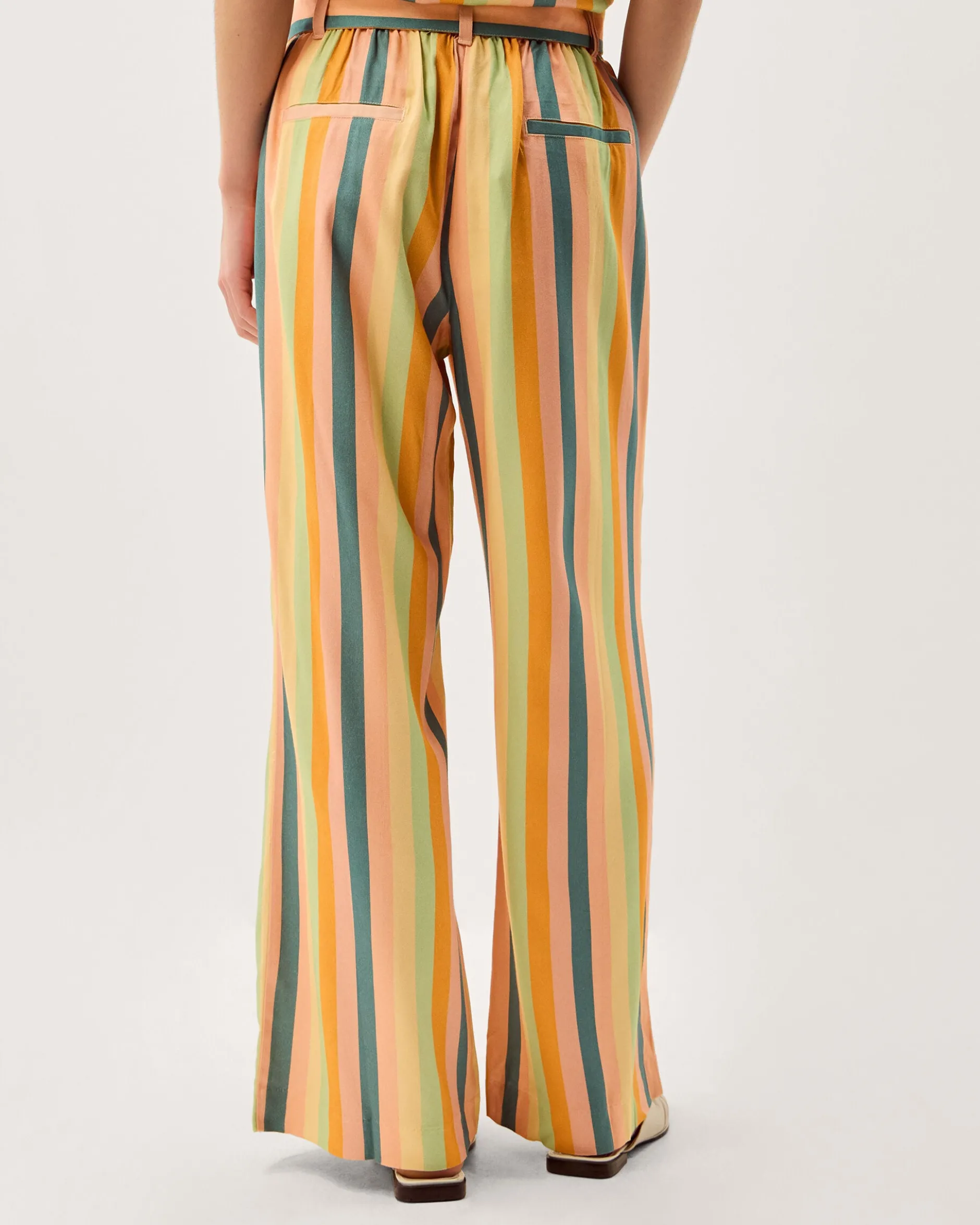 Clemence Elodie Stripe Wide Leg Trousers Multi