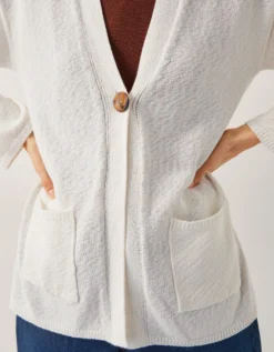 Clo Knit Single-Button Cardigan Ivory