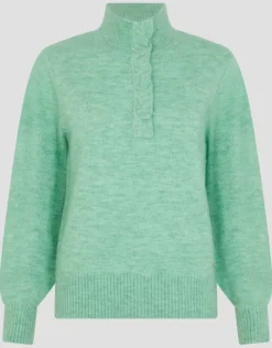 Connie Half Button Jumper Green