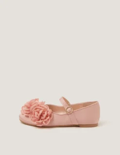 Corsage Mary Jane Ballet Flats Pink
