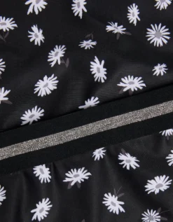 Daisy Print Halter Bikini Set Black