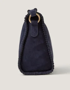 Della Suede Handbag Blue