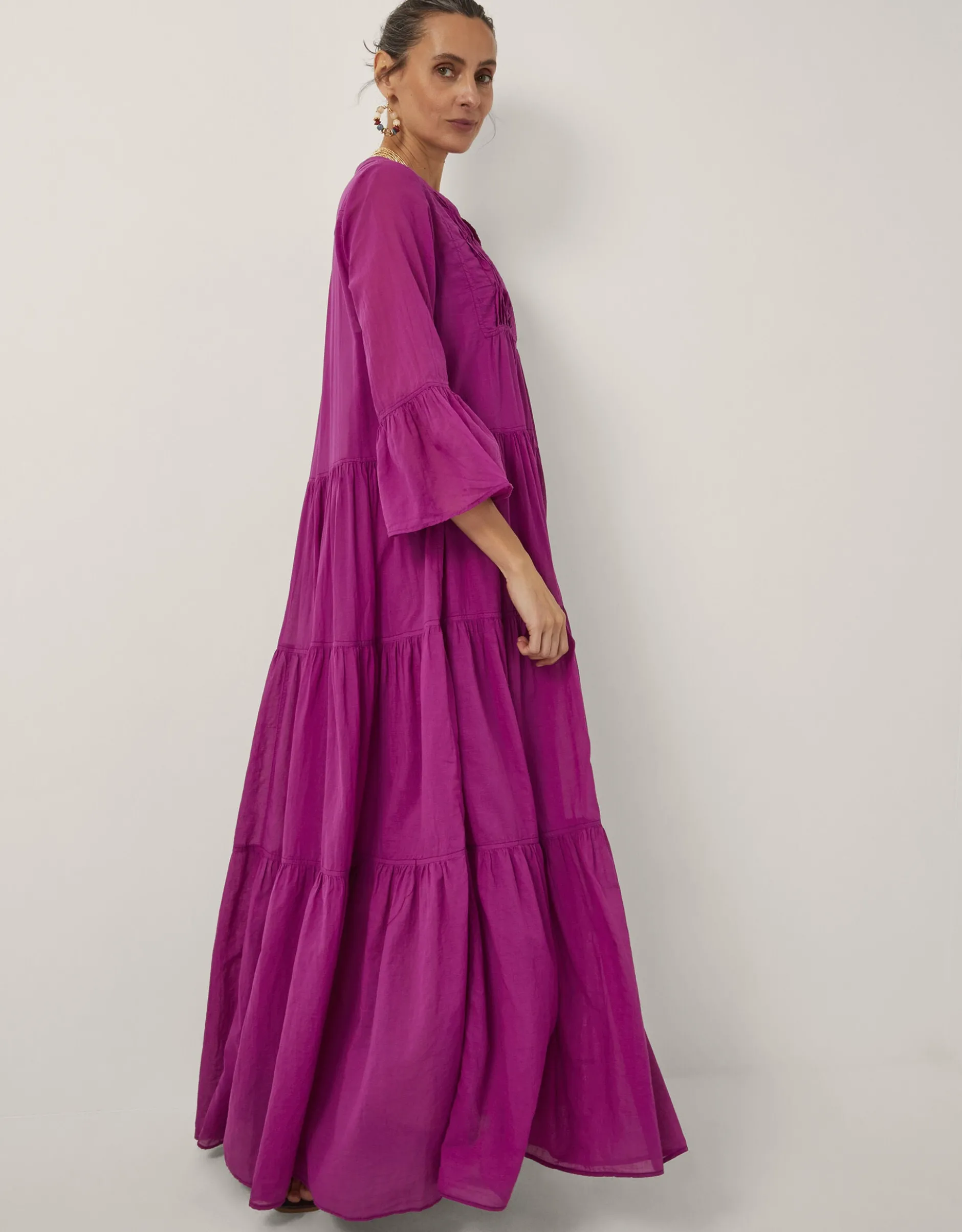 Devotion Twins Ocean Voile Maxi Dress Pink