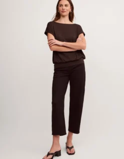 Dilly Jersey Top Brown