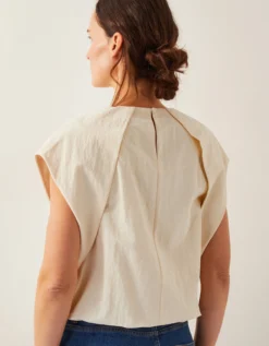 Dorit Bubble Hem Top Cream
