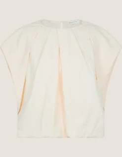 Dorit Bubble Hem Top Cream