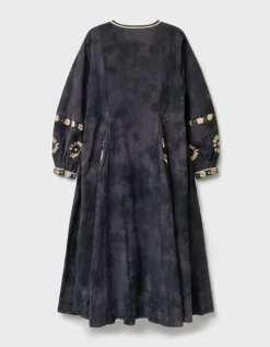 East Aimi Hand-Batik Cotton Dress Blue