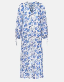 East Becca Floral Georgette Dress Blue