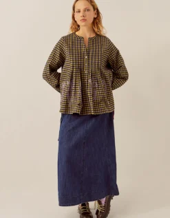 East Dilly Gingham Cotton Blouse Multi