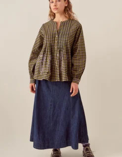 East Dilly Gingham Cotton Blouse Multi