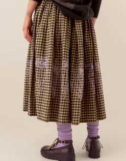 East Dilly Gingham Cotton Skirt Multi