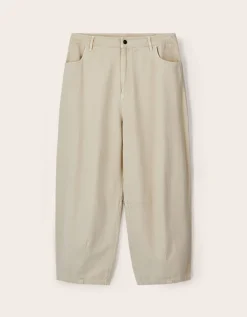 East Elodie Cotton Twill Barrel Leg Trousers White