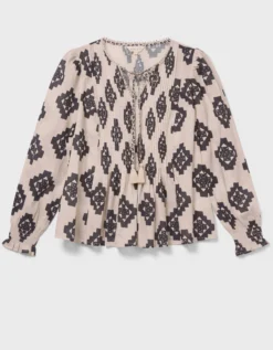 East Kaira Monochrome Cotton Top Black
