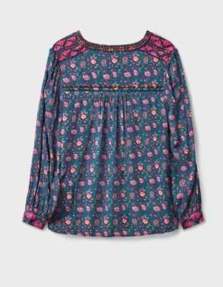 East Lyza Floral Top Teal