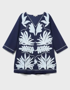 East Mella Hand-Appliqué Tunic Blue