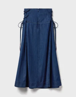 East Reyna Denim Midi Skirt Blue