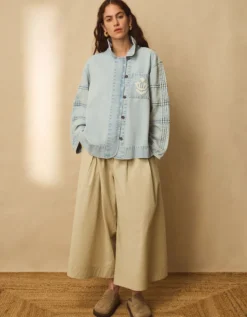 East Selma Embroidered Denim Jacket Blue