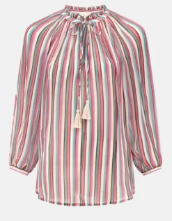 East Shania Sheer Stripe Blouse Multi