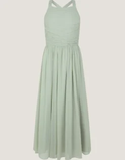 Ellay Cross Back Chiffon Prom Dress Green