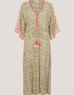 Elma Print Midi Beach Dress Green