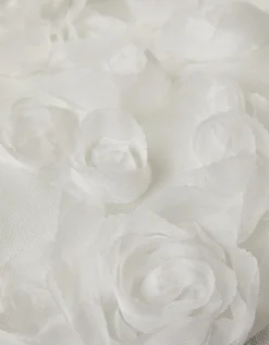 Eloise Appliqué Rose Dress Ivory