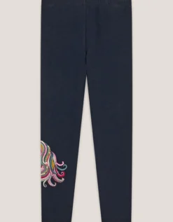 Embroidered Unicorn Leggings Blue
