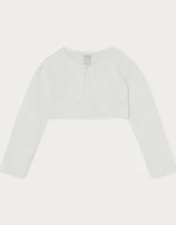 Emilia Lace Scallop Cardigan Ivory