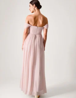 Evelyn Bardot Bridesmaid Dress Pink