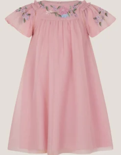 Evita Floral Embroidered Swing Dress
