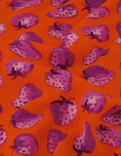 Fabienne Chapot Bonna Strawberry Print Midi Dress Orange