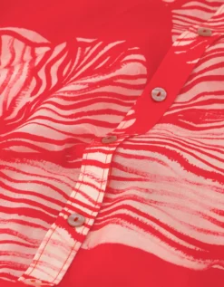 Fabienne Chapot Denis Shell Print Shirt Dress Red