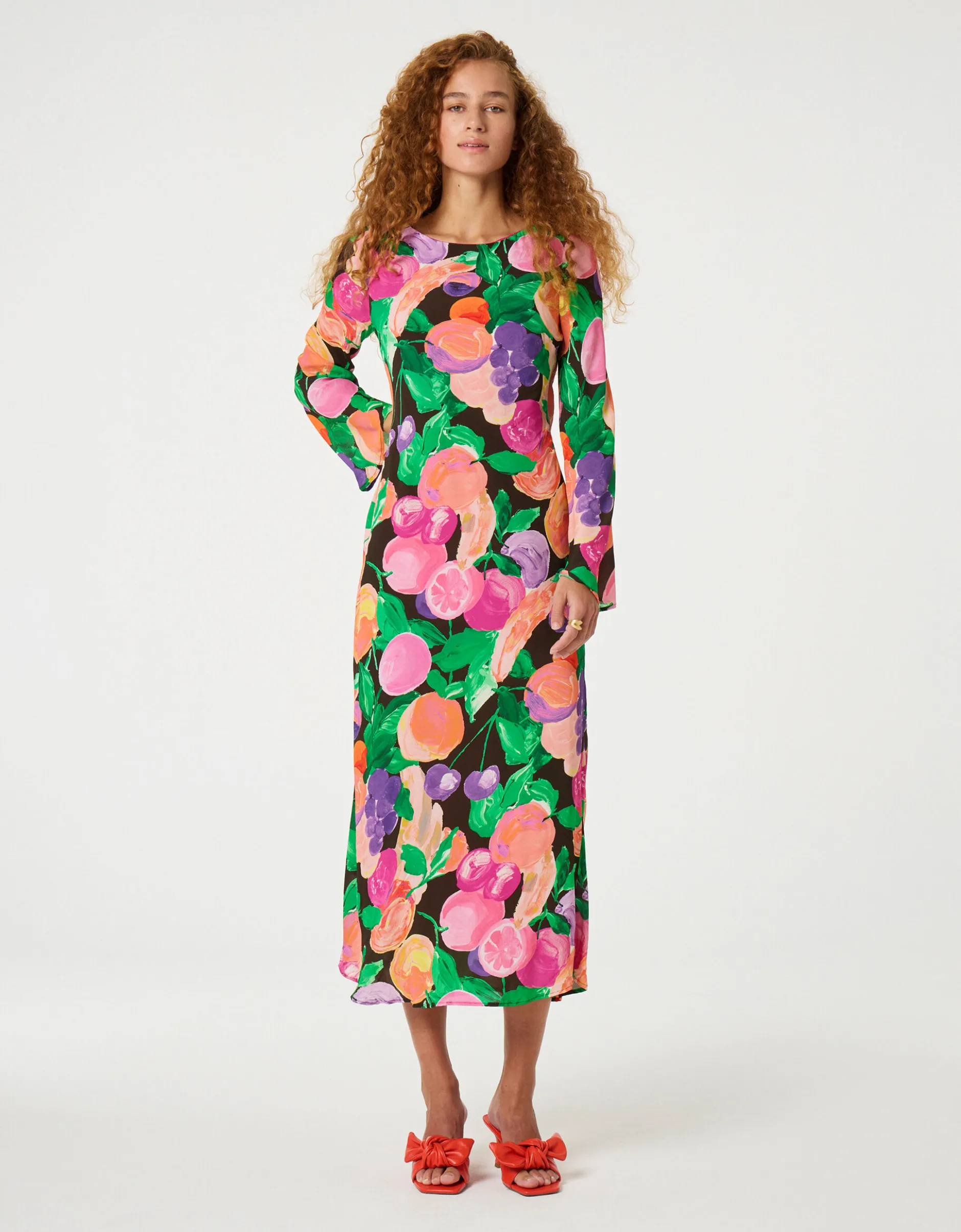 Fabienne Chapot Emile Fruit Print Midi Dress Multi