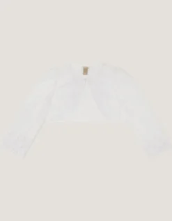 Felicity Embroidered Mesh Cardigan White