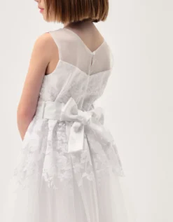 Felicity Floral Embroidered Communion Dress White