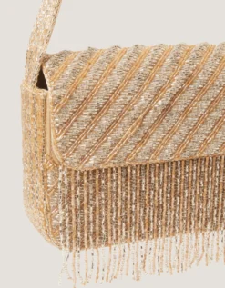 Fern Beaded Tassel Shoulder Bag
