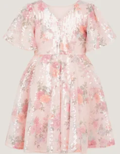 Fern Floral Sequin Party Dress Multi