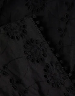 Floral Broderie Playsuit Black