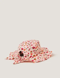 Floral Print Bow Bucket Hat Multi