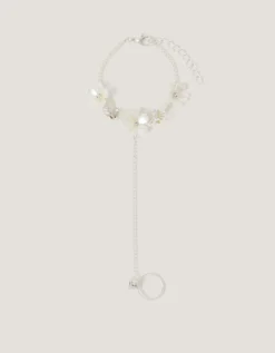 Flower Butterfly Ring & Hand Chain