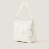 Flower Embellished Mesh Bag