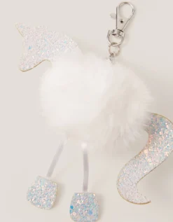 Fluffy Unicorn Bag Charm