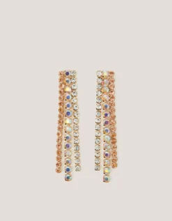 Gemstone Tassel Drop Earrings