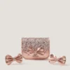 Glitter Bow Bag & Hair Clips Set
