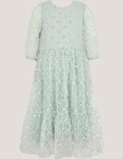 Gracie Embellished Long Sleeve Dress Green