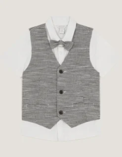 Greyson 3-Piece Houndstooth Waistcoat & Shirt Blue