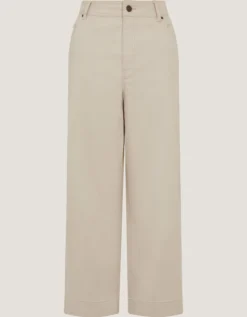 Hallie Regular Cropped Wide Leg Jeans Natural