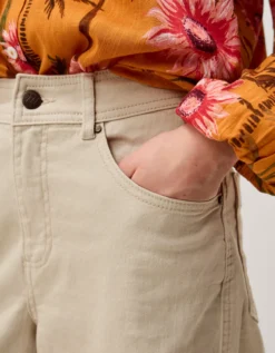 Hallie Regular Cropped Wide Leg Jeans Natural