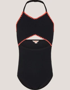 Halter Cut Out Swimsuit Black